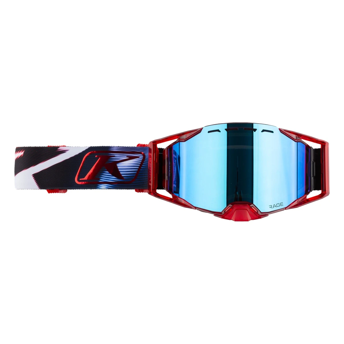 Klim Rage Goggle - Phase Red (Dark Smoke / Blue Mirror)