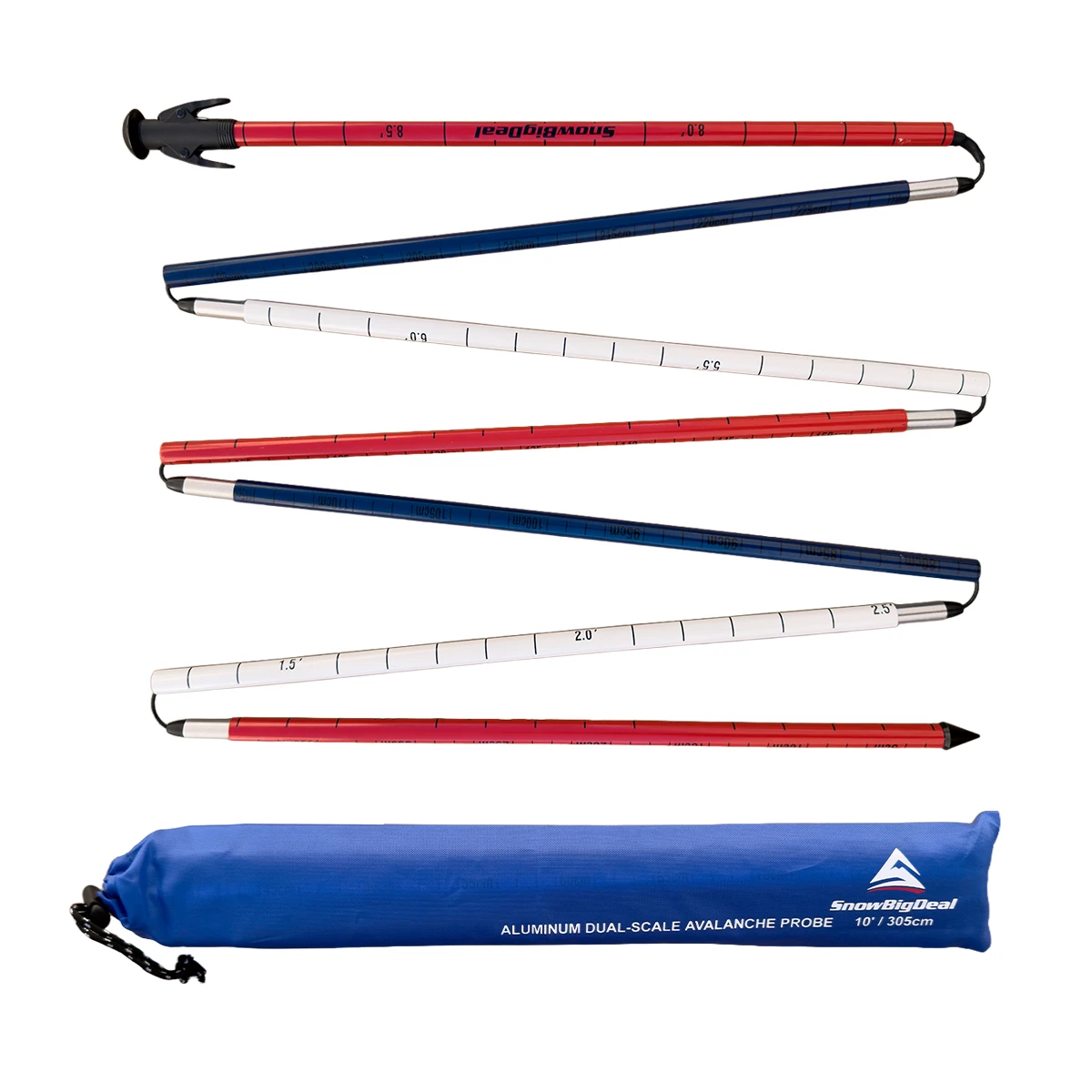 SnowBigDeal American Patriot Dual-Scale Avalanche Probe - 10ft/305cm