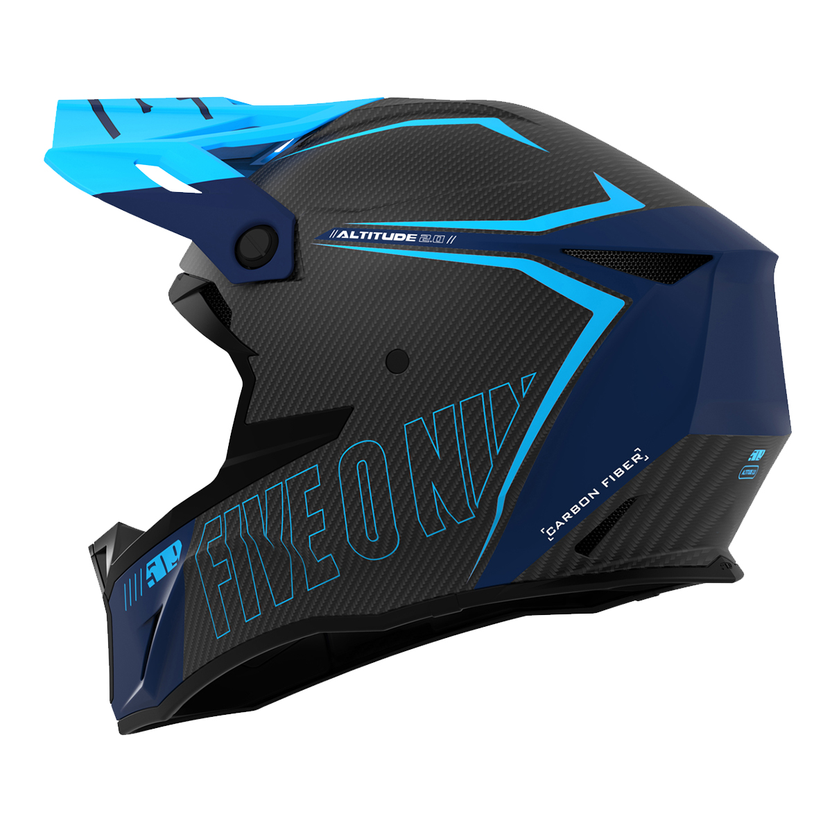 509 Altitude 2.0 Carbon Fiber 3K Helmet (ECE) - Cyan Navy