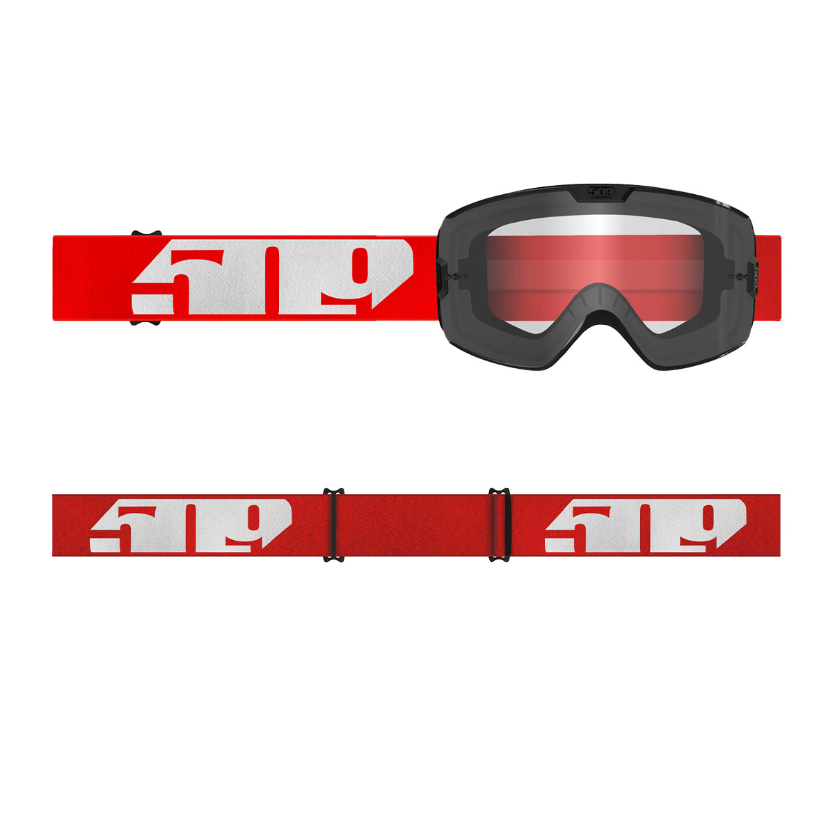 509 Kingpin Lite Offroad Goggle - Red (Clear)