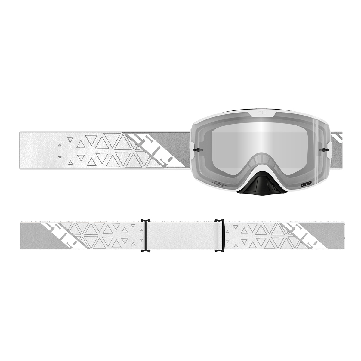 509 Kingpin Fuzion Offroad Goggle - White Hextant (Clear/Chrome Mirror)