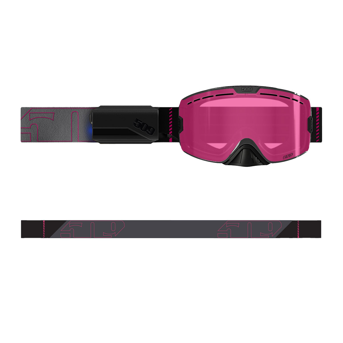 509 Kingpin Ignite Goggle - Raspberry Pop (Light Smoke Tint/Raspberry Mirror)