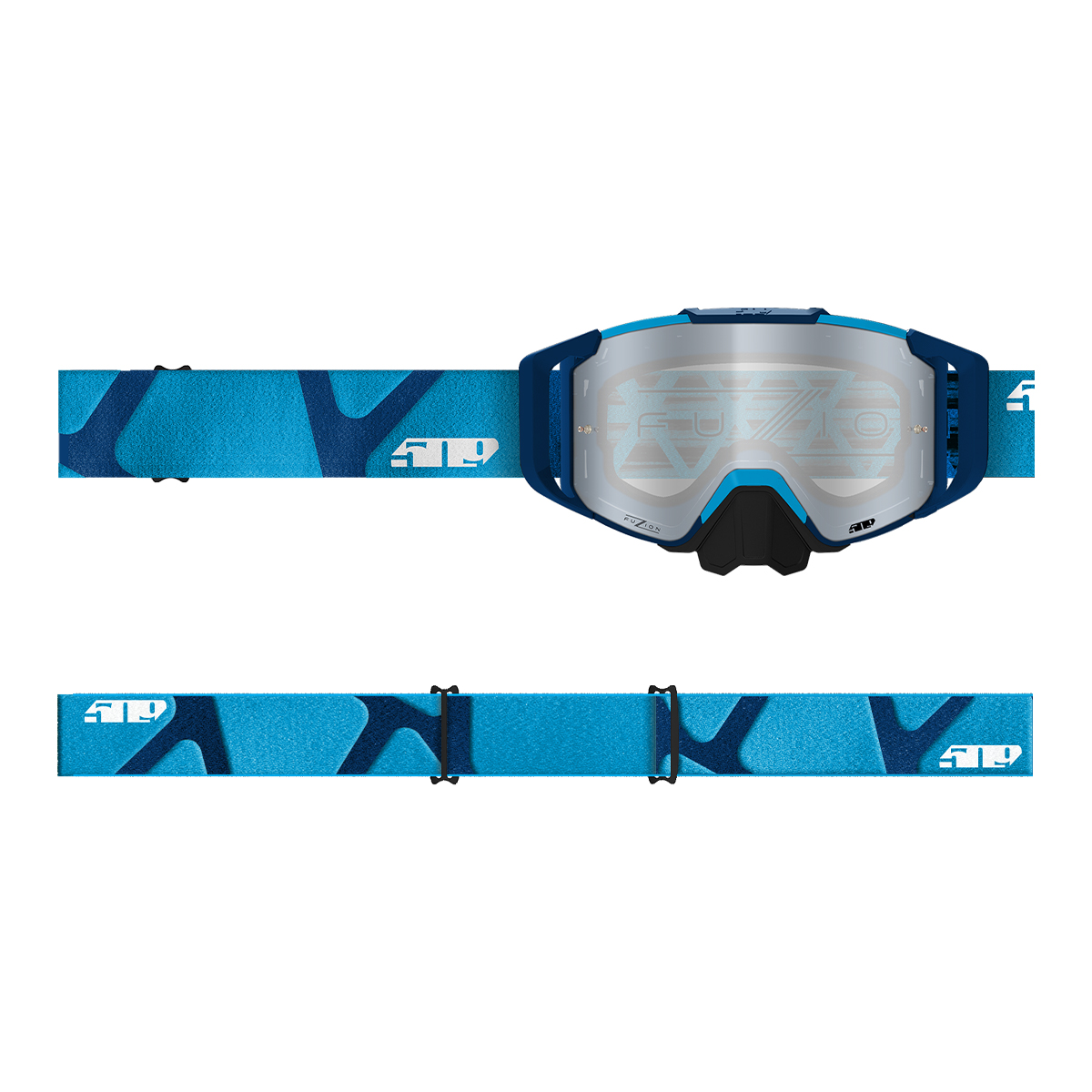509 Sinister MX6 Fuzion Goggle - Cyan/Navy Hextant (Amber Tint/Chrome Mirror (HCS))