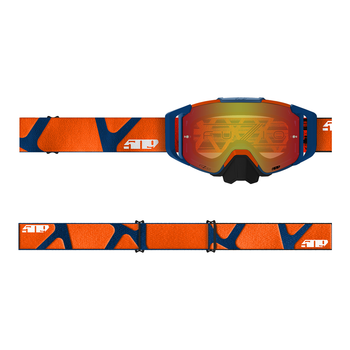 509 Sinister MX6 Fuzion Goggle - Orange/Navy Hextant (Light Rose Tint/Fire Mirror (HCS))