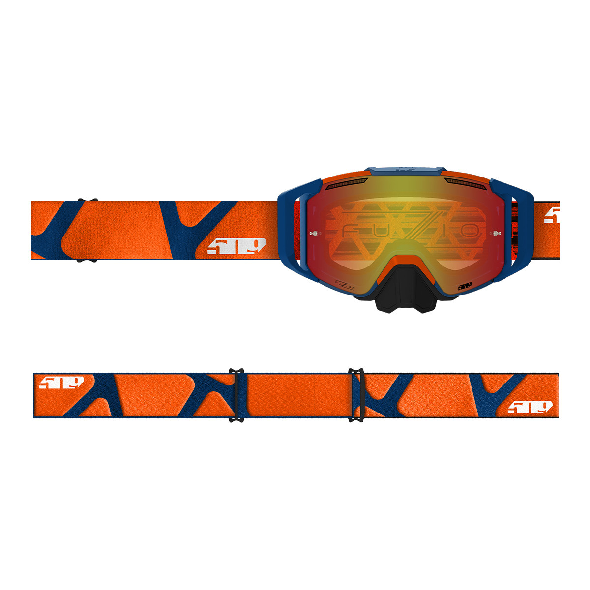 509 Sinister MX6 Fuzion Flow Goggle - Orange Navy Hextant (Light Rose Tint/Fire Mirror (HCS))