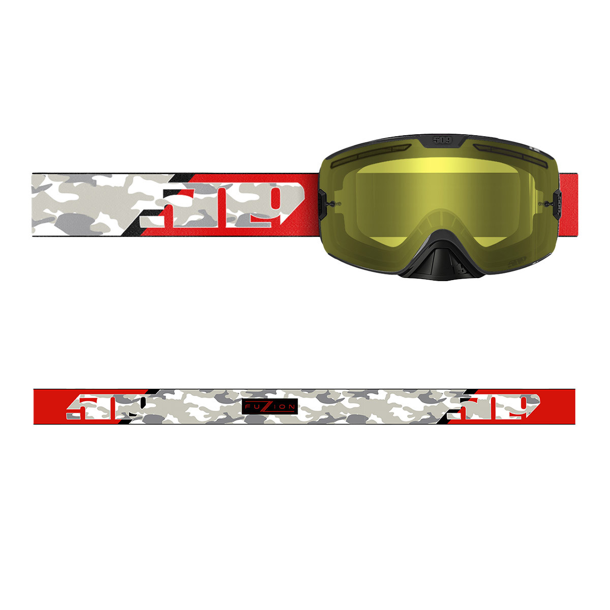 509 Kingpin Fuzion Flow Offroad Goggle - White Camo (Light Yellow Tint (HCS))