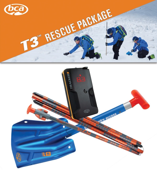 BCA T3 Avalanche Rescue Package - Tracker 3 Beacon, Shovel, Probe Combo