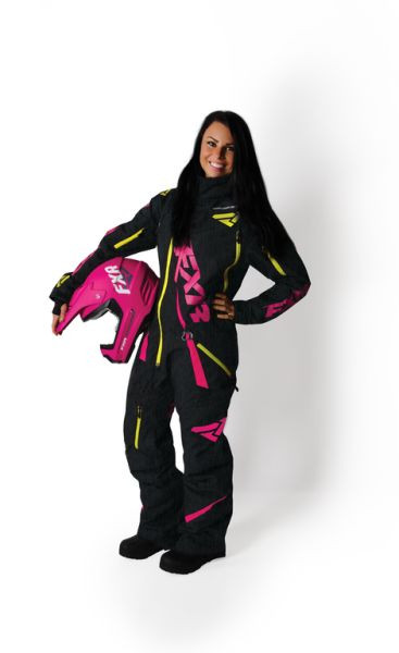 FXR Women's Maverick Monosuit - Black/Fuchsia/Hi-Vis