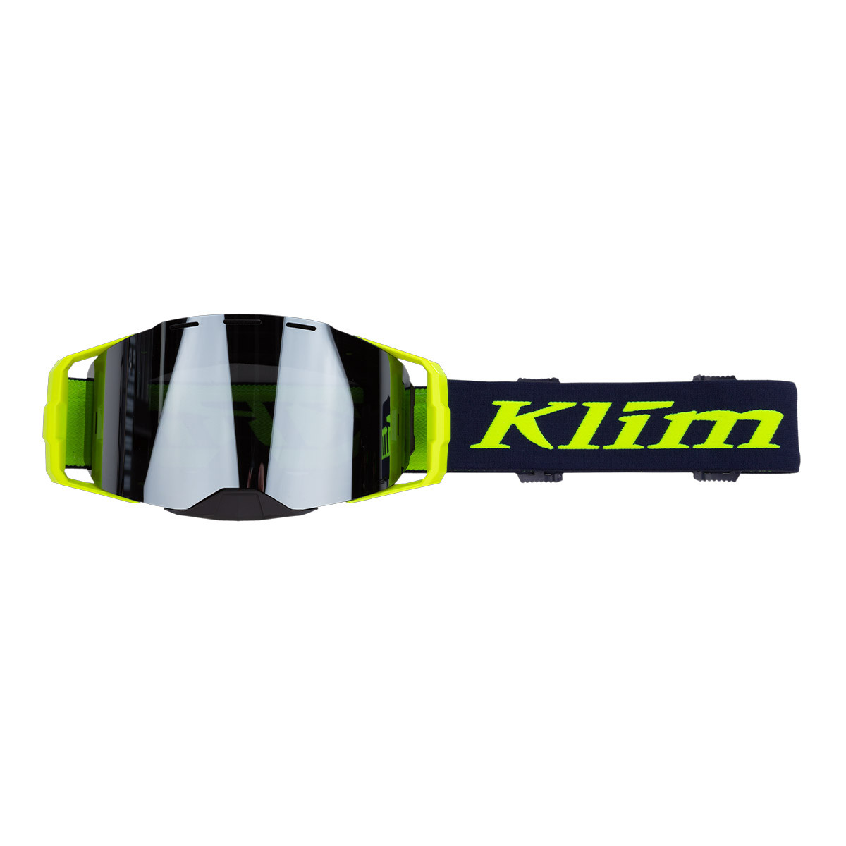 Klim Edge Off-Road Goggle - Focus Navy Blue HiVis (Dark Smoke Tint/Silver Mirror)