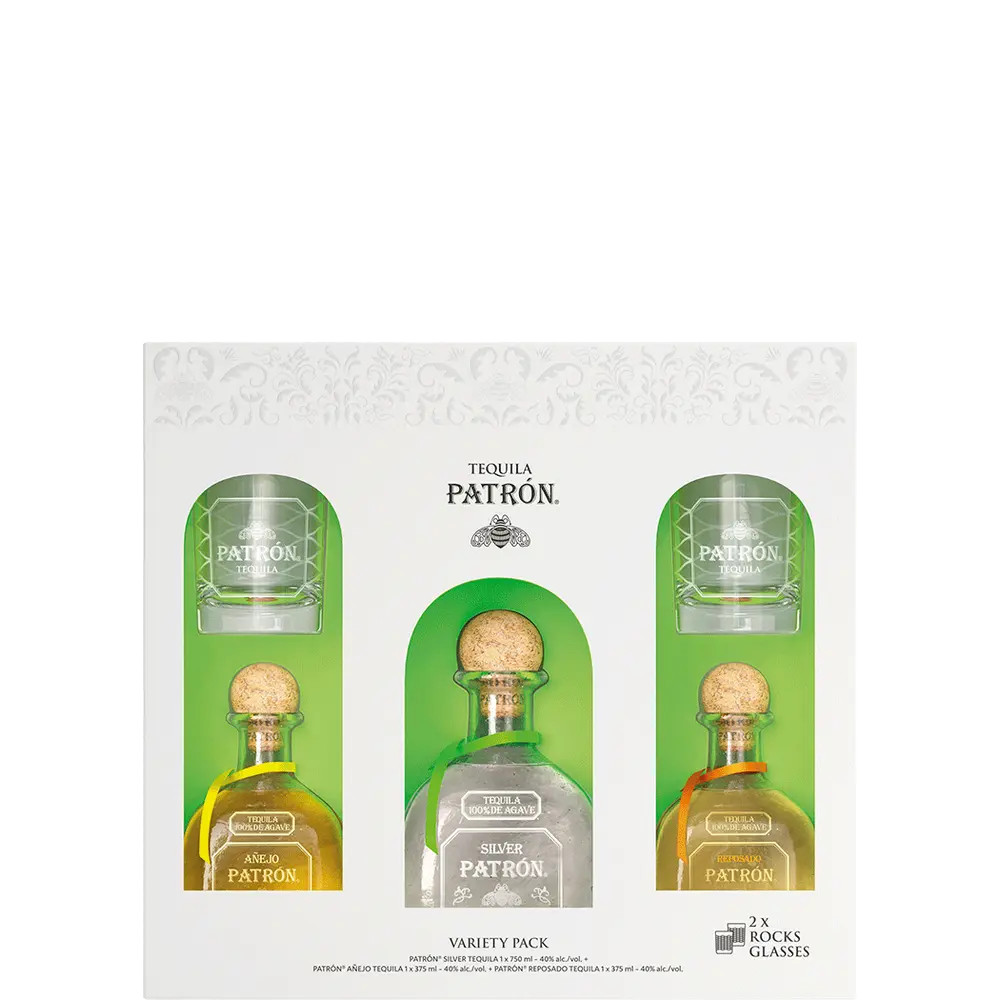 Buy Patron Variety Pack with 2 Rocks Glasses online at