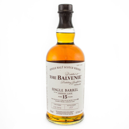 Buy The Balvenie Single Barrel Sherry Cask Single Malt Scotch Whiskey 15 Year online at sudsandspirits.com and have it shipped to your door nationwide.