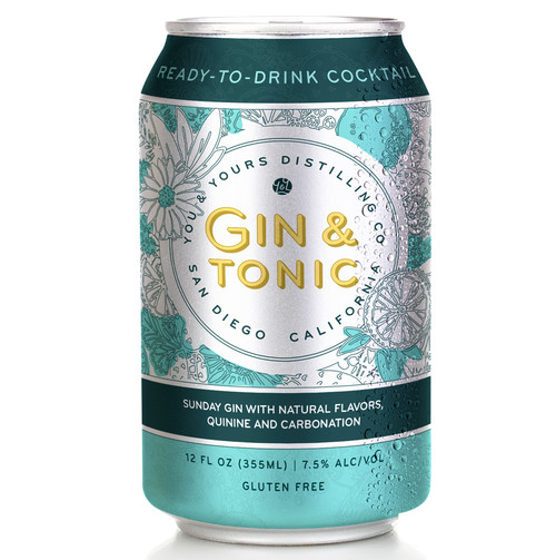 Gin & Tonic (4 Pack - 355ml). Crafted with lazy, cloud gazing in mind, this refreshingly bright Gin & Tonic is brimming with your favorite Southern California flavors. Our signature Sunday Gin with a subtle splash of tart tonic is the perfect pairing of the classic with the now. Made with Gin and natural flavor. Don’t mind if I do.