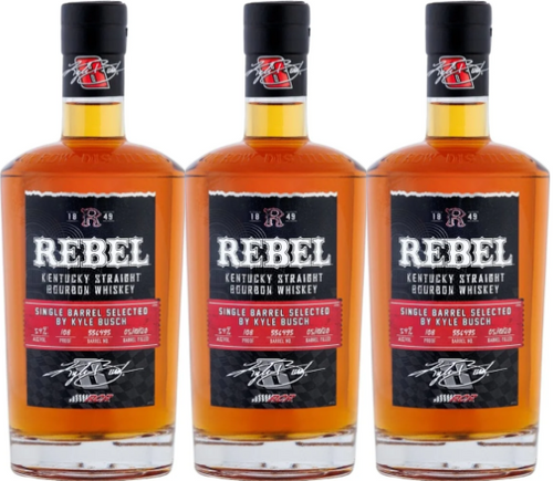 Buy Rebel Single Barrel by Kyle Busch Bourbon *3 Pack* online at sudsandspirits.com and have it shipped to your door nationwide.