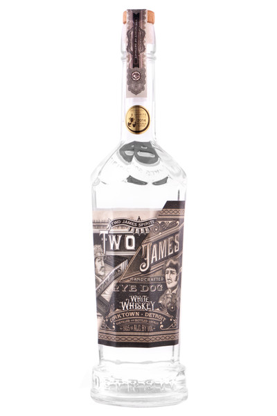 Two James Rye Dog Whiskey (750ml). We welcome you to taste our first expression of field-to-bottle whiskey. This Double Gold winner (2014 San Francisco World Spirits Competition), un-aged, Michigan rye possesses character beyond its years. Distilled from 100% locally grown rye grain from Wing Farms in Ann Arbor, Rye Dog possesses floral and citrus notes with a round mouth feel. Call me Rye Dog!