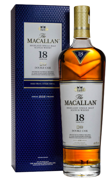 Buy The Macallan 18 Year Old Double Cask 2022 Release online at sudsandspirits.com and have it shipped to your door nationwide.