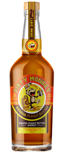 Buy Dirty Monkey Banana Peanut Butter Whiskey online at sudsandspirits.com and have it shipped to your door nationwide.