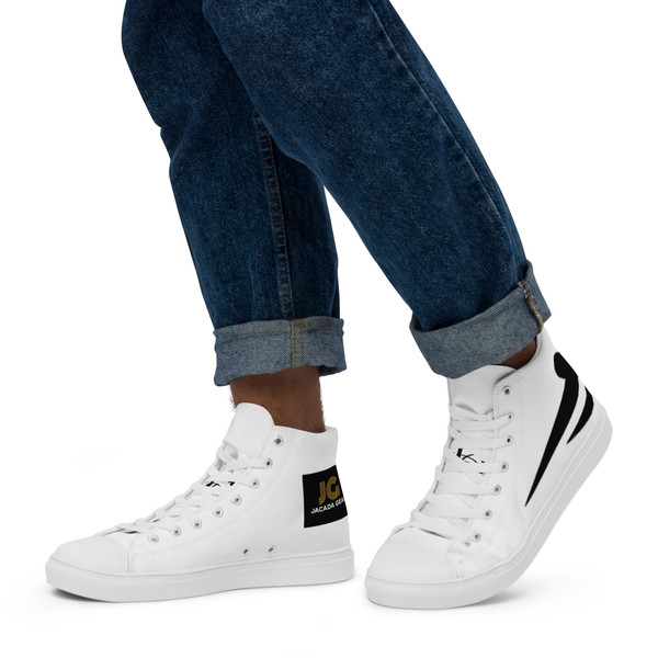 Men’s high top canvas shoes White B