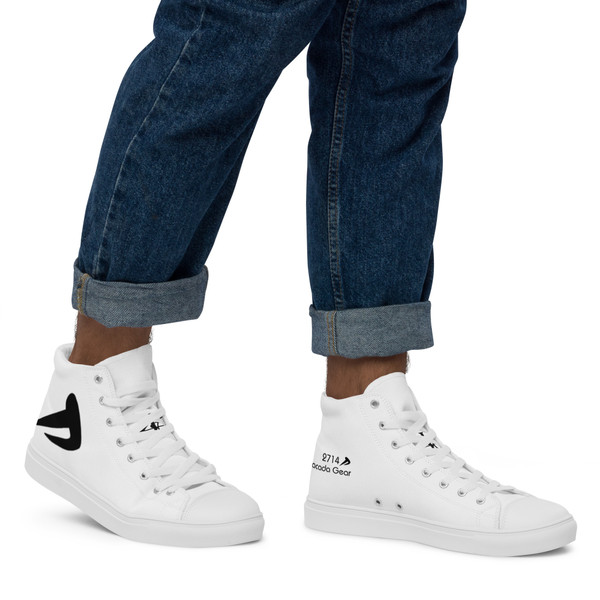 Men’s high top canvas shoes White B