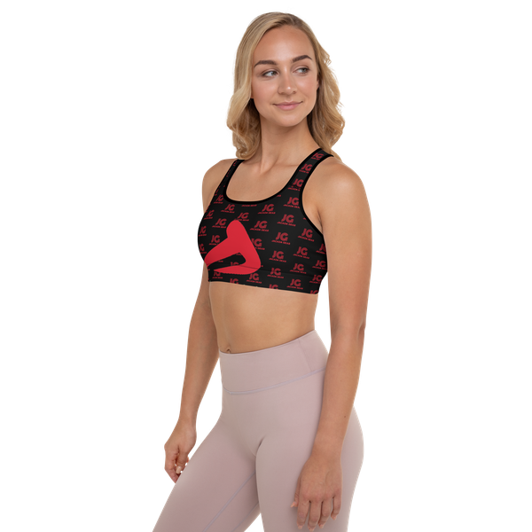 Padded Sports Bra Flwered Blk