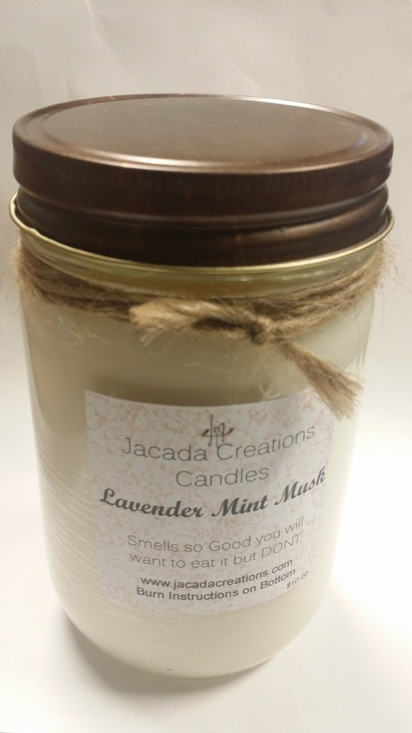 12 oz Jamcan Jar Filled with the delightful aroma of Jacada Creations Hand poured Natural Blend Scented Wax