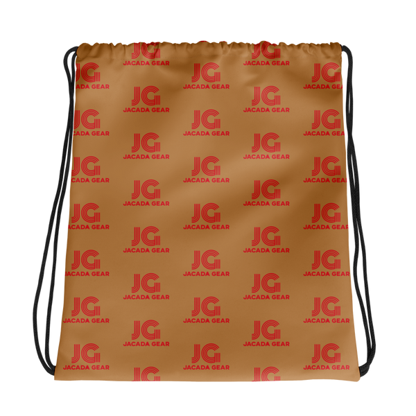 Drawstring bag Nude w Red