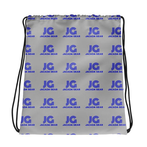 Drawstring bag Grey w Blue
