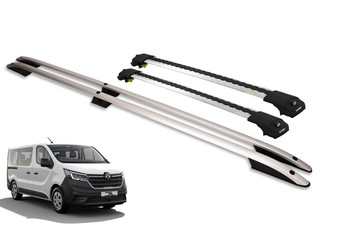 Vauxhall Vivaro Roof Rails & Lockable Cross Bars Set - LWB Silver 2014-18