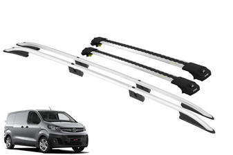 Vauxhall Vivaro Roof Rails & Lockable Cross Bars Set - Length-2 Black 2014-18