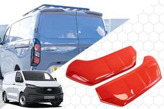 Painted Twin Door Rear Spoiler For Ford Transit Custom 2024-on - Race Red