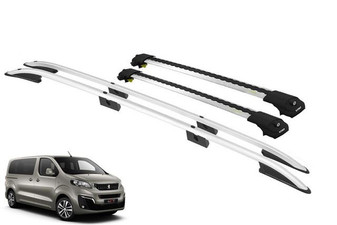 FORD Transit Custom roof rack rail and lockable crossbar set - 2023-on - LWB - Silver