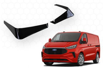 DST Front Canard A for Ford Transit Custom 2024-on - Gloss Black
