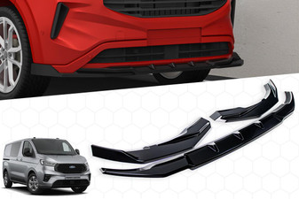 DST Front Splitter 3-Pieces for Ford Transit Custom 2024-on - Gloss Black