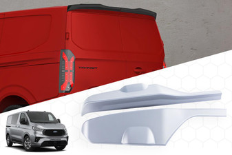 DST Barn Door Rear Spoiler A for Ford Transit Custom 2024-on - Primer Finish