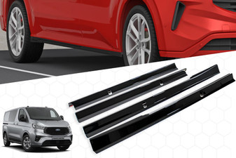 DST Side Skirt for Ford Transit Custom 2024-on  SWB Style w/ Mudflap- Gloss Black