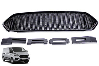 DST Grille 2018-2023 Panel F for Ford Transit Custom - Gloss Black