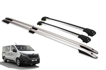 Vauxhall Vivaro Roof Rails & Lockable Cross Bars Set - SWB Silver 2014-18