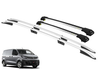 Vauxhall Vivaro Roof Rails & Lockable Cross Bars Set - Length-1 Black 2014-18