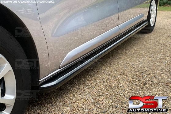 VW T5 Side Bars DST Sports Transporter 2003-15 T6 2015-on - Black SWB