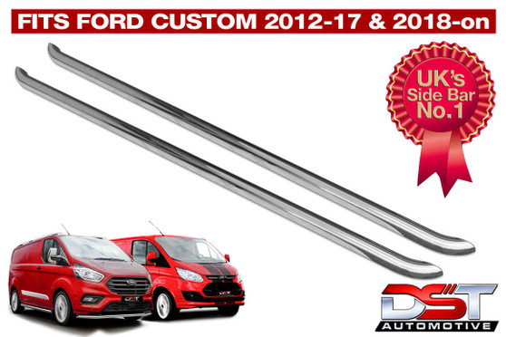 Ford Custom Side Bars 2012-17 and 2018-on Long Wheel Base (LWB)