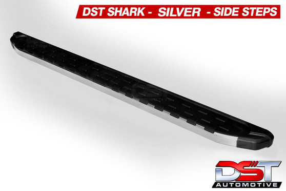 Shark Silver Running Board Side Steps For VAUXHALL VIVARO (X83) 2001-2014 LWB
