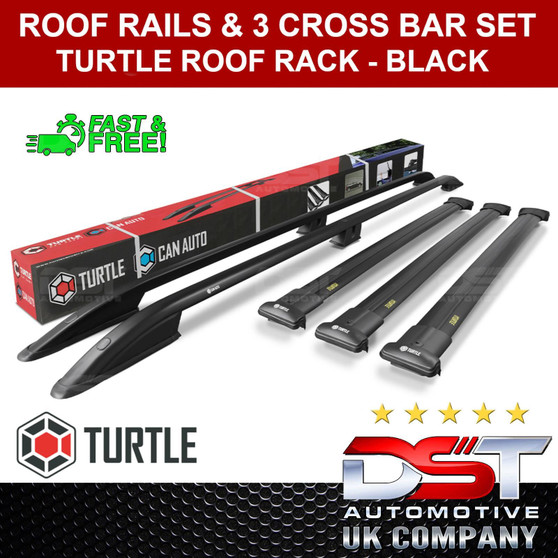 Ford Transit Custom Roof Rail & 3 Crossbar set- 2023-on Black SWB