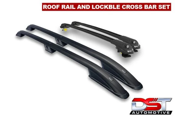 FORD Transit Custom roof rack rail and lockable crossbar set - 2023-on - SWB - Black