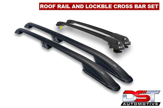 VW T7 Transporter roof rack rail and lockable crossbar set - 2025-on - SWB - Black