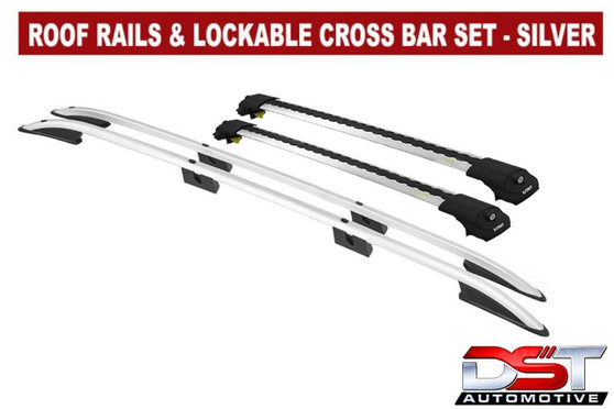 VW T7 Transporter roof rack rail and lockable crossbar set - 2025-on - LWB - Silver