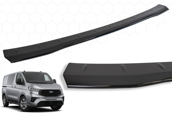 DST Rear Bumper Protector for Ford Transit Custom 2024-on - Carbon Look
