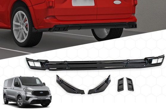 DST Rear Bumper for Ford Transit Custom 2024-on - Gloss Black