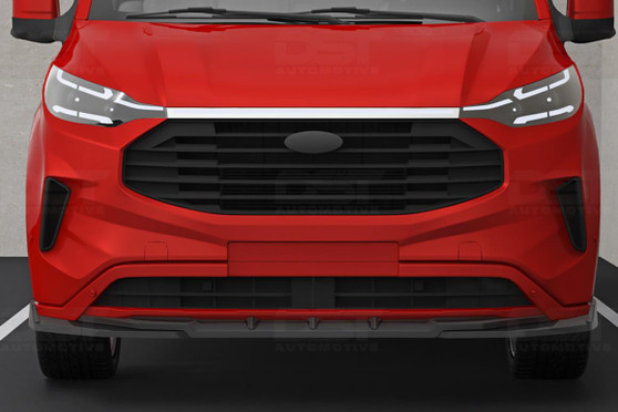 DST Front Splitter 3-Pieces for Ford Transit Custom 2024-on - Gloss Black