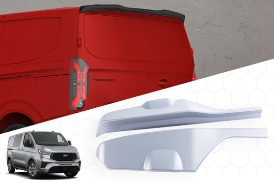 DST Barn Door Rear Spoiler A for Ford Transit Custom 2024-on - Primer Finish