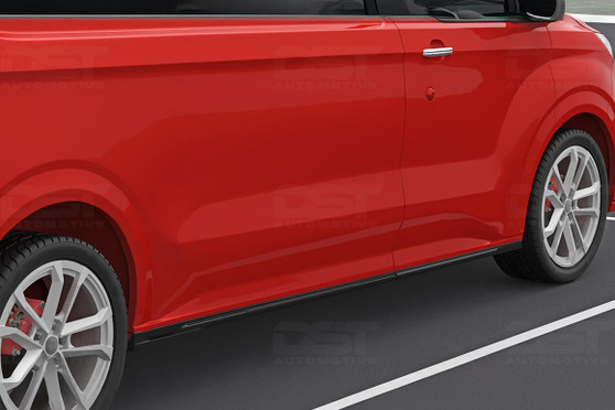 DST Side Skirts for VW Transporter T7 LWB w/ Mudflap - Gloss Black