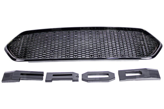 DST Grille 2018-2023 Panel F for Ford Transit Custom - Gloss Black